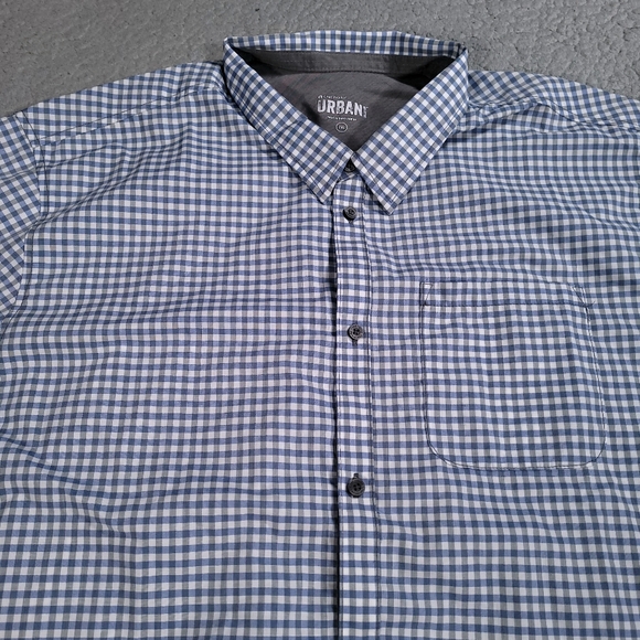 Chef Works Urban Collection Shirt Mens XXL Long Sleeve Collared Stretch Blue - Picture 2 of 7